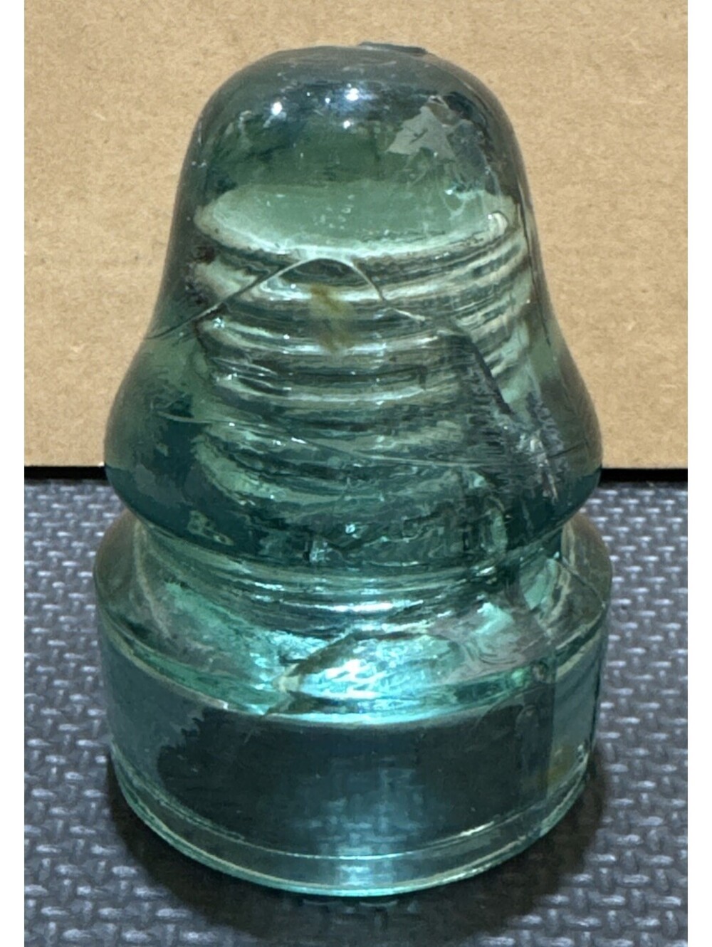 Vintage Brookfield New York #3 Aqua Insulator